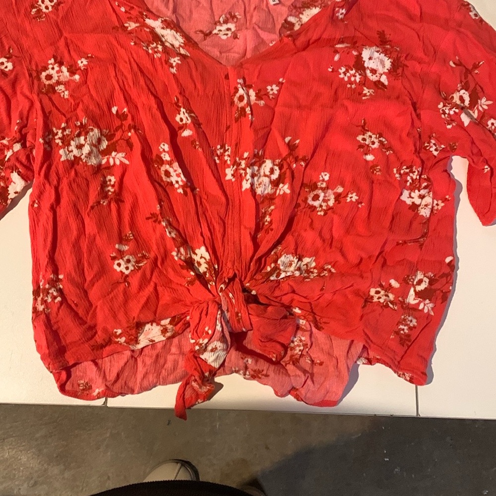 Floral Red Women's Top